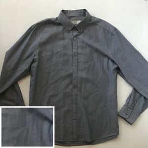 Penguin Grey Long Sleeve Slim Fit Shirt - Large